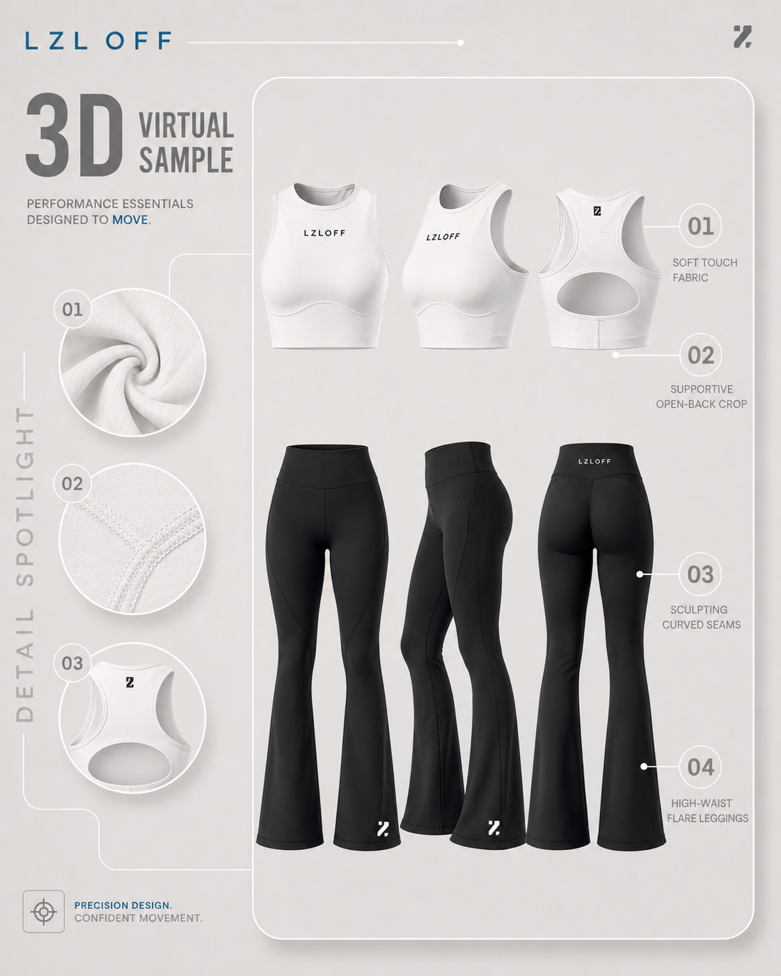 Legging "spring shift" - evasé - black