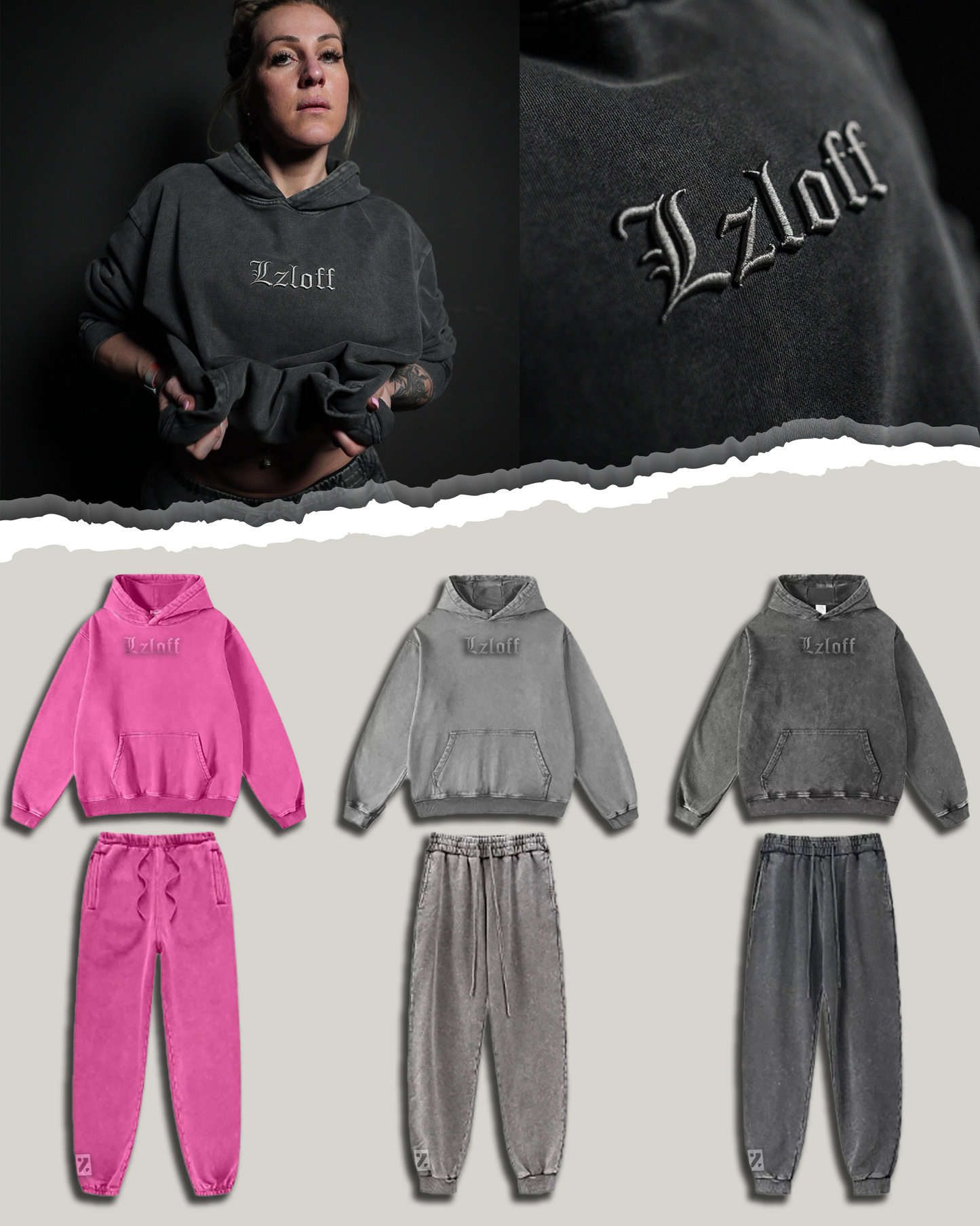 sweat brodé - deep grey