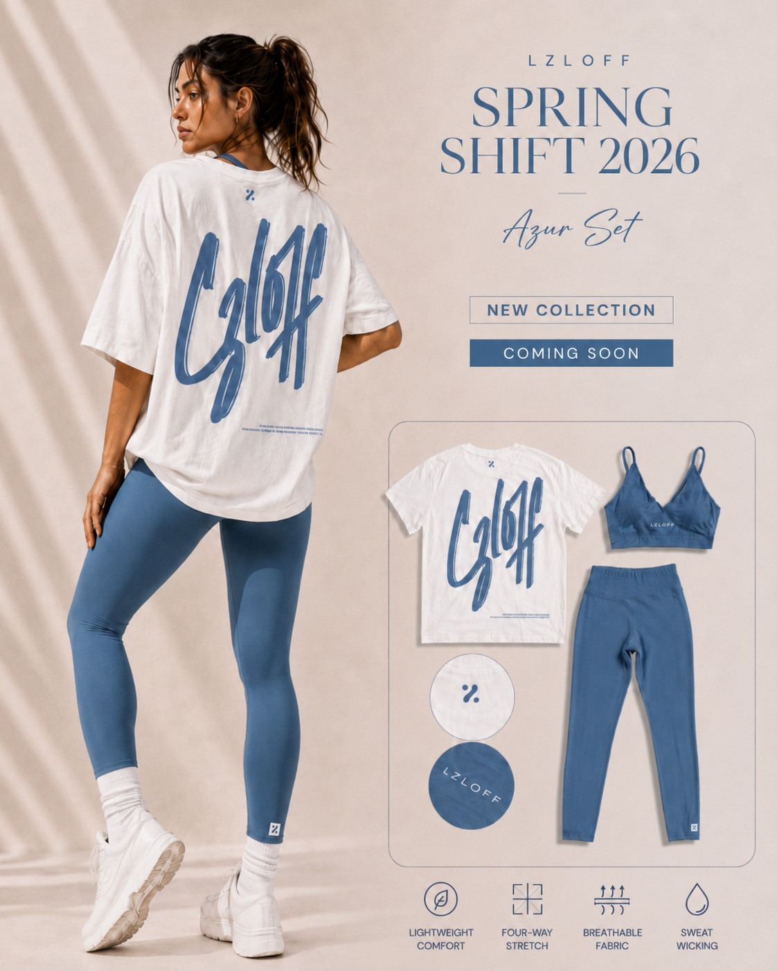 T-shirt oversize unisexe – "origins" - azur