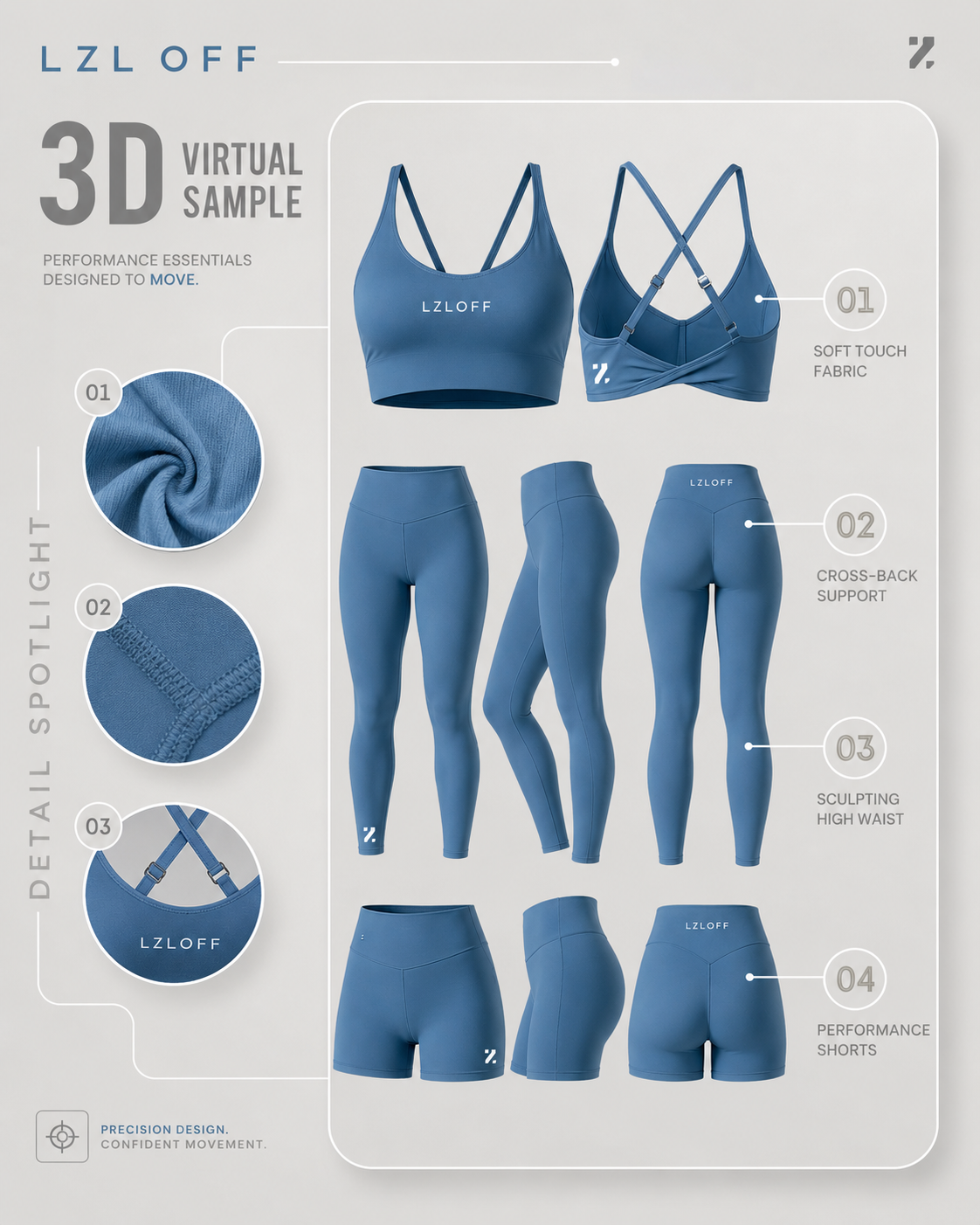 Legging "spring shift" - azur