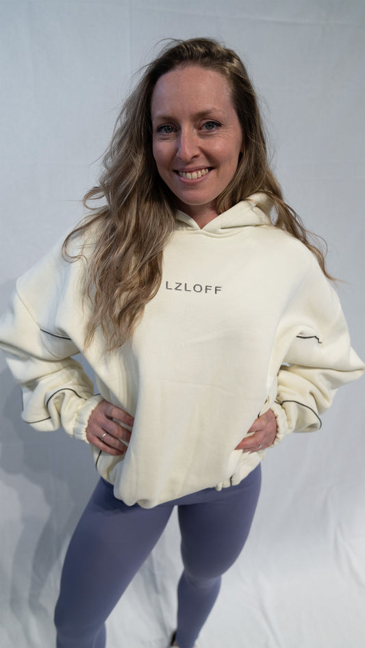 hoodie "midnight muse" - beige/purple smoke