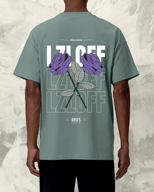 T-shirt oversize unisexe – streetwear mint "Roses"